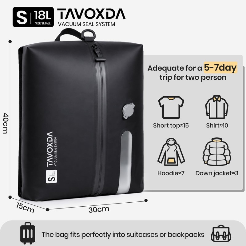 Tavoxda Vacuum Bags for Travel with Wireless Electric Pump, Durable
