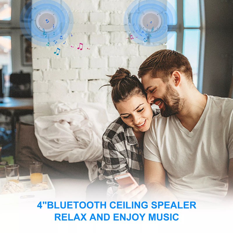 Herdio Dual Herdio 4" Waterproof Marine Bluetooth Ceiling Speakers Kitchen