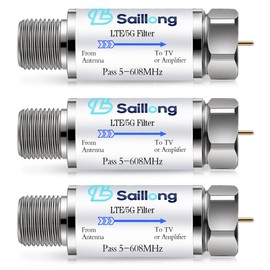 Saillong LTE Filter for TV Antenna, 4G 5G LTE Signal to Reduce Interference and Pixilation for Clear Digital TV Reception, Frequency Range 5-608 MHz, Indoor Outdoor Installation(3 Pack)