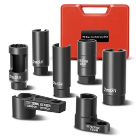 Auto Dynasty 7PCS Oxygen Sensor Socket Removal Tool with Wrench, Oil Pressure Sensor Socket Set for Removing, Inspecting, Replacing, and Installing Oxygen Sensors