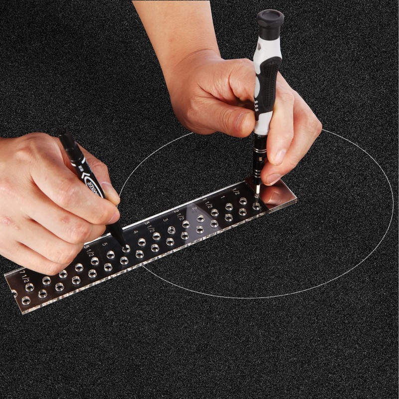 Colini Canvas Patterning Ruler,Clear Acrylic Ruler with Holes Every Quarter