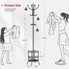 Tajsoon Coat Rack Freestanding with Umbrella Holder,Hangers Stand with 16