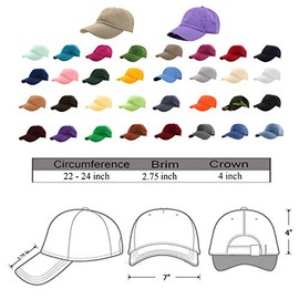 Gelante Gelante Baseball Caps Dad Hats 100% Cotton Polo Style Plain Blank Adjustable Size. 1805-White-1PC