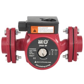 BACOENG 110V Flanges Hot Water Recirculating Pump, 3-Speed Switchable NTP 1" Circulation Pump for Water Heater, Hydronic Radiant Heating, Red