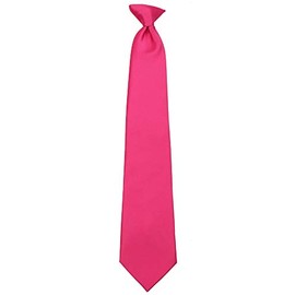 Boys Young Men 14 inch Solid Color Clip On Easy to Remove Clip Necktie Ties