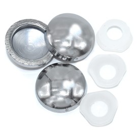10 x Small Chrome Dome Screw Cover CAPS for 6g & 8g COUNTERSUNK Screws