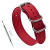 MZBUTIQ 19mm Red Nylon Watch Strap Replacement Band for Men Wrist Band Military 3 Rings