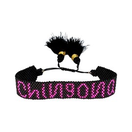 KOUA ITZ - Brazalete Chingona Mexicana, Pulsera Chingona, Pulsera Cabrona, Brazalete Miyuki Pulsera Arte Huichol Brazalete Mujer Brazalete Negro, Brazalete Plateado