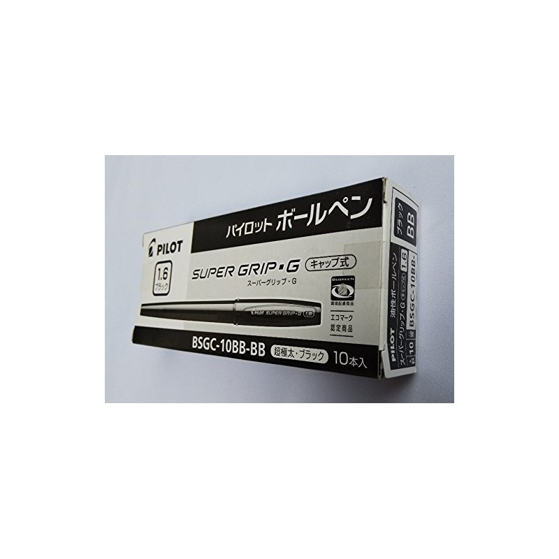 Pilot BSGC-10BB-BB Oil Based Ballpoint Pen, Super Grip G, Cap
