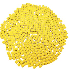 500g Square Ceramic Mosaic Tiles, 500PCS 1 * 1CM Handmade Making Creative Micro Mosaic Pieces for Lovers DIY Mosaic Projects and Home Decorations (Yellow)