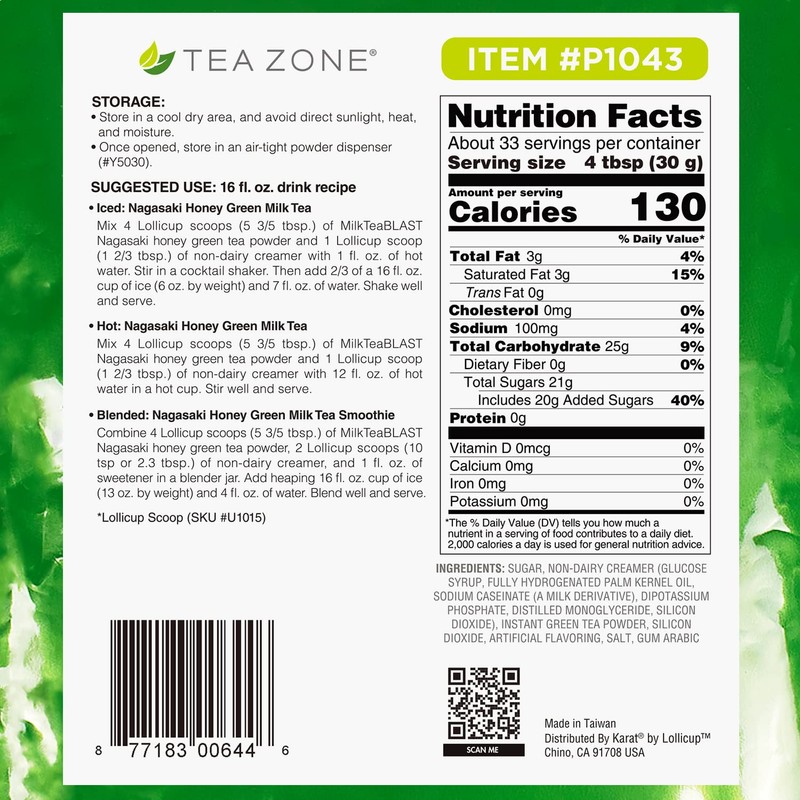 Tea Zone 2.2 lb Milk Tea Blast Nagasaki Savory Honey