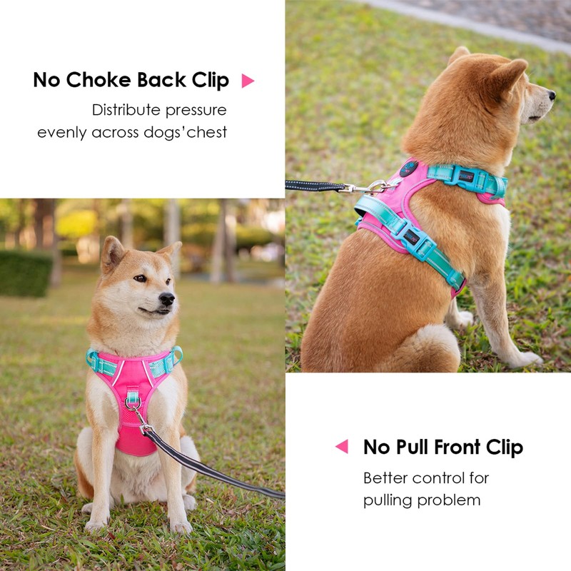 PHOEPET No Pull Dog Harness, Unique Colors Reflective Adjustable Dog