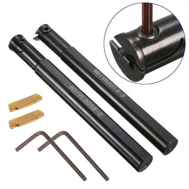 ASZLBYM 2PCS 5/8" MGIVR2016-2 MGIVL2016-2 Lathe Boring Bar Grooving Cut-Off