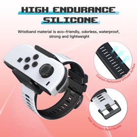 Narati Wrist Bands for Just Dance 2024 2023 2022 2021 Switch, Adjustable Size Silicone Wrist Straps Compatible with Joy Cons & Switch OLED Model, 2 Pack for Adults and Children