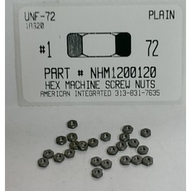 AMERICANINTEGRATEDSUPPLY.COM #1-72 HEX MACHINE SCREW NUT STEEL PLAIN (100)