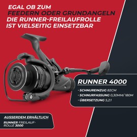 Paradox Fishing Runner 4000 Free Spool Reel, Feeder Reel, Fishing Reel, Fishing Reel