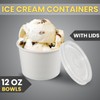 Smygoods Ice Cream Cups with Lids, 12 Ounce, 50 Count,