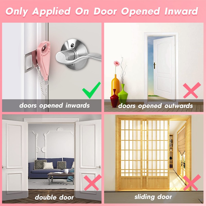 AceMining Portable Door Lock Home Security Door Locker Travel Lockdown