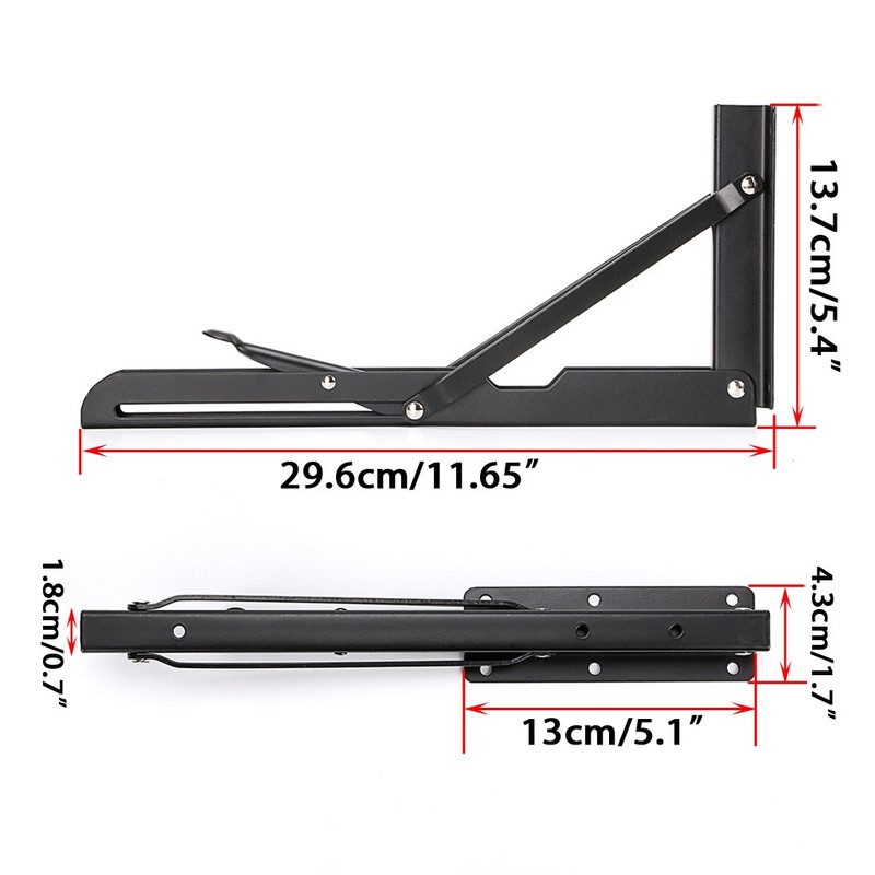Sumnacon Sturdy Folding Shelf Brackets - Heavy Duty Metal Triangle