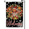 Gingerbread Man Welcome Christmas Garden Flag 12x18 Inch Vertical Double