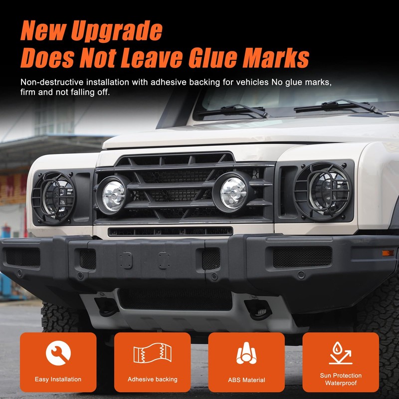 Tumukiw 2PCS Car Headlight Cover Compatible with INEOS Grenadier 2020-2025,