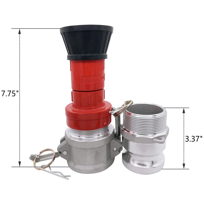 SpringSpray 2" NPSH Heavy-Duty Industrial Fire Hose Nozzle with 2