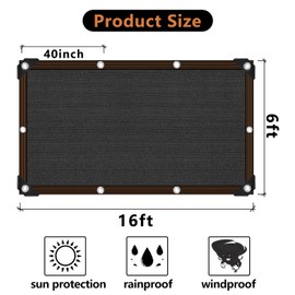 90% Shade Cloth,Chicken Coop Shade Cover, Sturdy Durable Sunblock Shade Mesh Tarp with Grommets for Patio Plants Greenhouse Dog Kennel Porch Pergola Shade Neting (6.5x16FT)