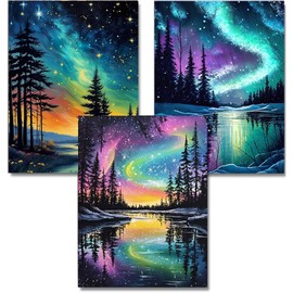 WEMEON Diamond Painting Set of 3 Adults, 5D Diamond Painting Landscapes, Landscapes, Diamond Painting for Mosaic Craft Set, Adults, 30 x 40 cm