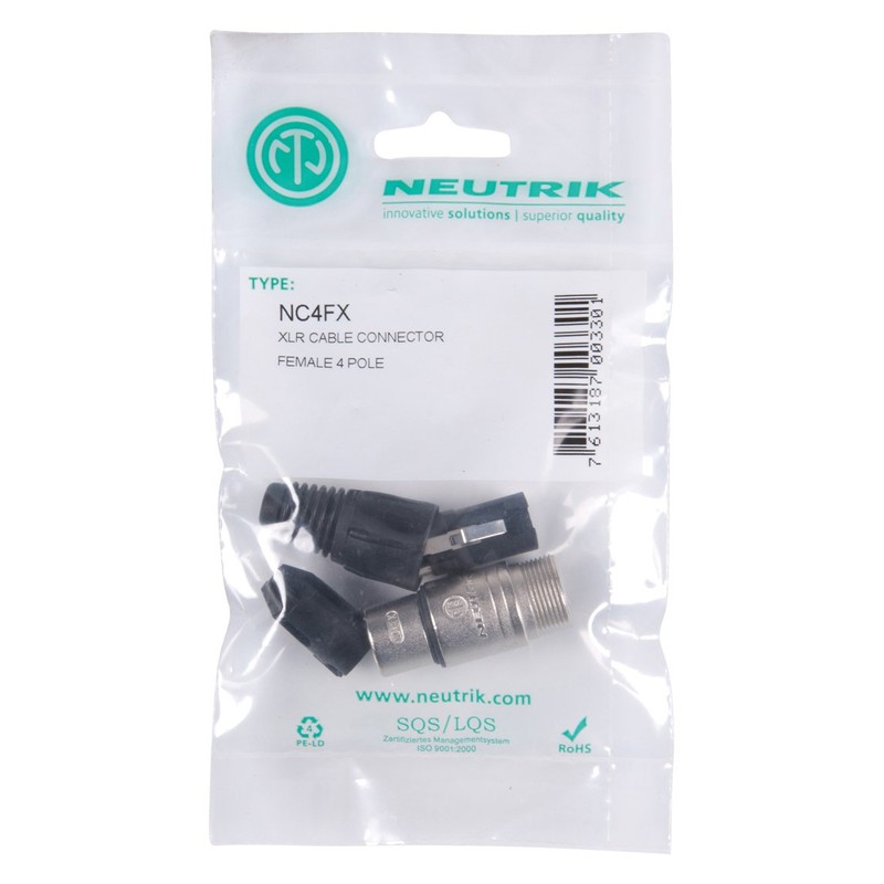 Neutrik NC4FX Female 4 Pin XLR Line Connector