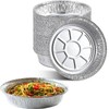 JIUMO 9”Round Aluminum Pans, Tin Foil Pans, Recyclable Disposable Containers,