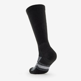 Thorlos Unisex Adult's 12 Hour Shift Thick Padded Over-The-Calf Work Socks, Black/Grey, Medium