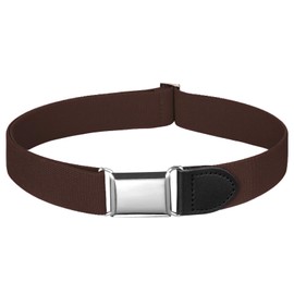 Buyless Fashion Kids Boys Toddler No Buckle Adjustable Elastic Dress Stretch Belt - 5096-Brown