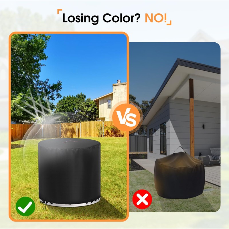 Fire Pit Cover Round 20x17 inch Outdoor Waterproof and Weatherproof