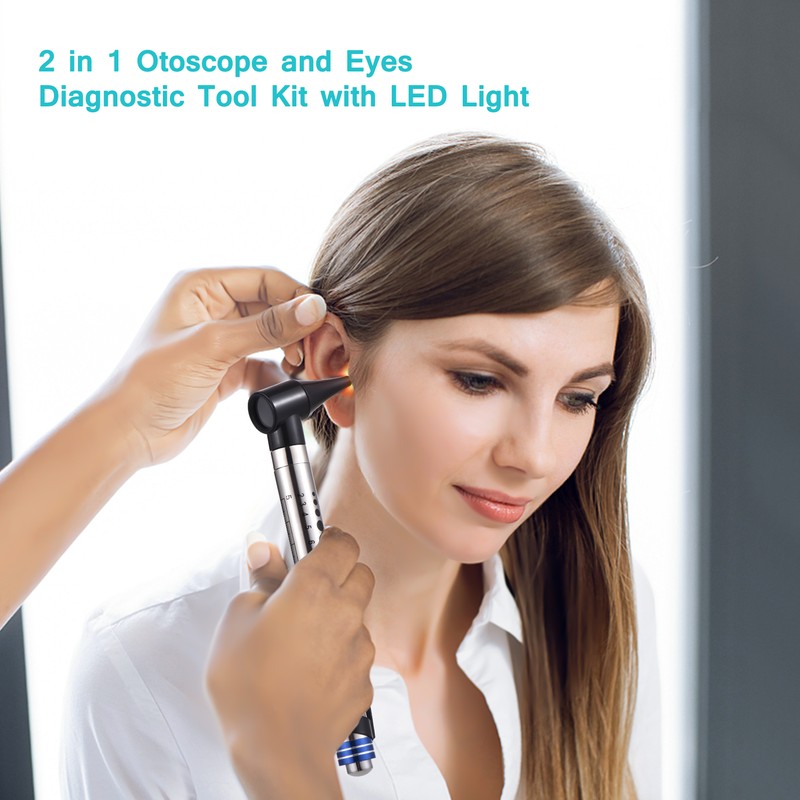 2 in 1 Otoscope and Eyes Diagnostic Tool Kit with