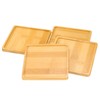 sourcing map 4PCS Mosaic Bamboo Coasters, 5.1 Inch Blank Base