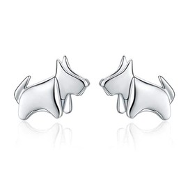 PAHALA 925 Sterling Silver Cute Little Puppy Dog Stud Earrings