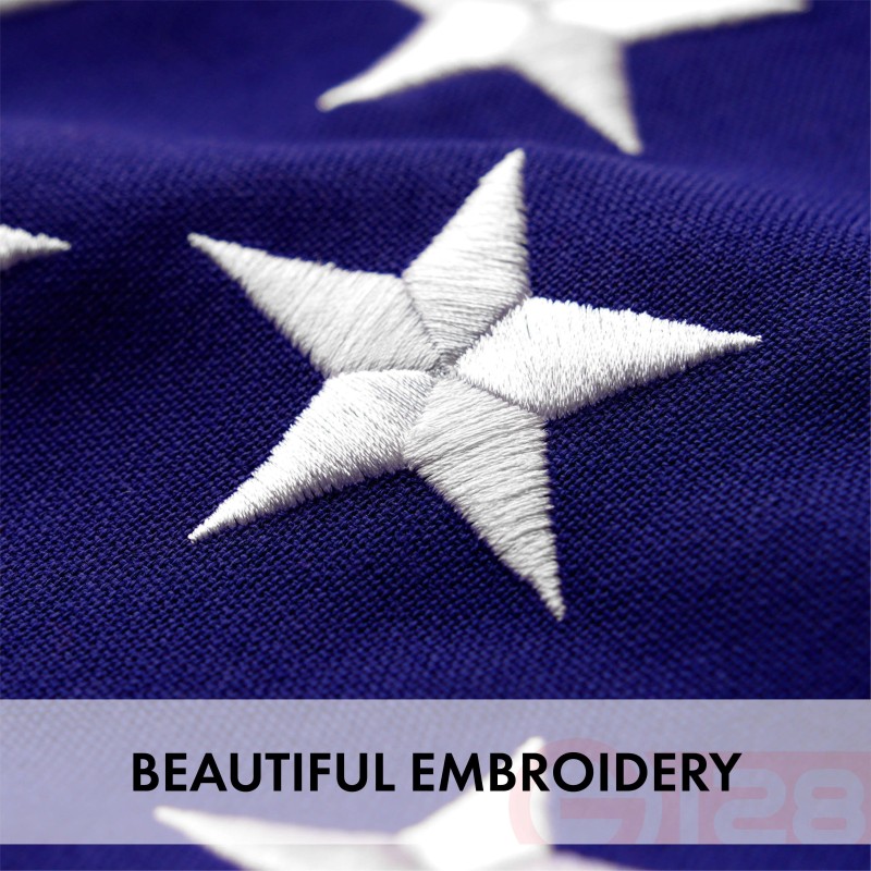 UD_American Flag 220GSM Embroidered Spun Polyester 5x8 Ft
