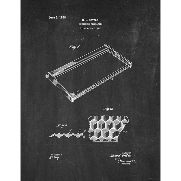 Honeycomb Foundation Patent Print Chalkboard (18" x 24") M14937