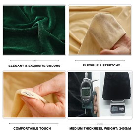 stretch velvet fabric by meter soft velvet upholstery fabric for DIY crafts Sewing Clothes Apparel Costume reupholster sofa chairs 100 * 160cm (39 * 63in)(Color:black)