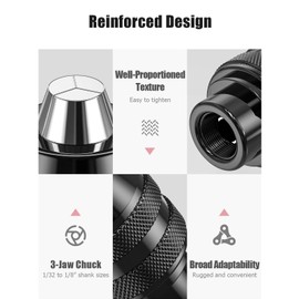 Dremel Drill Chuck Set, Dremel 4486 Drill Chuck, 4485 Collets, Accessories Collets Brass Quick Change Chuck Heads for Dremel 4000, Trio and More, with Box (Pack of 11)