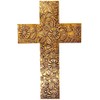 Purpledip Wooden Wall Cross 'God's Glory': Mangowood Plaque with Golden