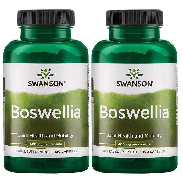 Swanson Boswellia - Herbal Supplement Promoting Joint Support - Ayurvedic Herb for Joint Flexibility & Mobility Support - Made with Boswellia Serrata Resin - (100 Capsules) 2 Pack