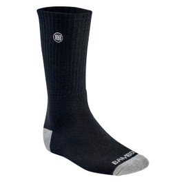 Bamboo Sports Premium Bamboo Crew Work Socks- Moisture Wicking, Odor Eliminating Black Crew Socks for Men Size 13-15 - 3 Pair