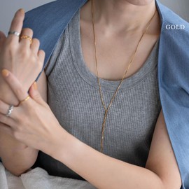 JewelVOX Necklace, Stainless Steel, Hypoallergenic, Twist, Delicate, Asymmetric Chain, Long, Fashionable, Adult, No Gemstone