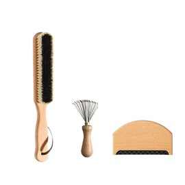 3Pcs Clothing Care Set with Storage Bag,Wooden Clothes Brush and Manual Portable Sweaters Depiller for Suits, Cashmere, Wool, Velvet, Suede, Hat