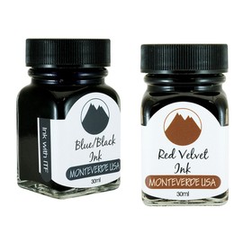 Monteverde 60ml Core Fountain Pen Ink Bottle (30ml Blue/Black Ink Bottle G309BB, 30ml Red Velvet Ink Bottle G309RV)