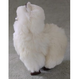 Handmade 100% BABY ALPACA STUFFED ALPACA 11-12 INCHES - WHITE (Style 2)