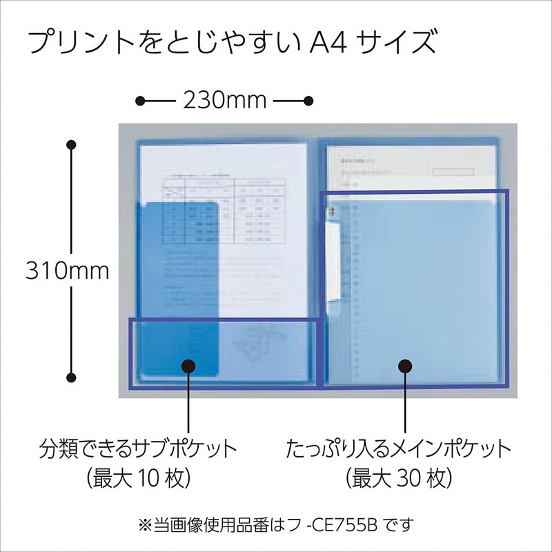 Kokuyo Campus Easy to Review Print File, Gray F-CE755M