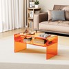 solaround Acrylic Coffee Table for Living Room Clear Rectangle Lucite