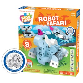 Thames & Kosmos Kids First: Robot Safari - Introduction to Motorized Machines Science Experiment Kit for Ages 5 to 7, Build 8 Robotic Animals Including A Unicorn, Llama, Narwhal & More